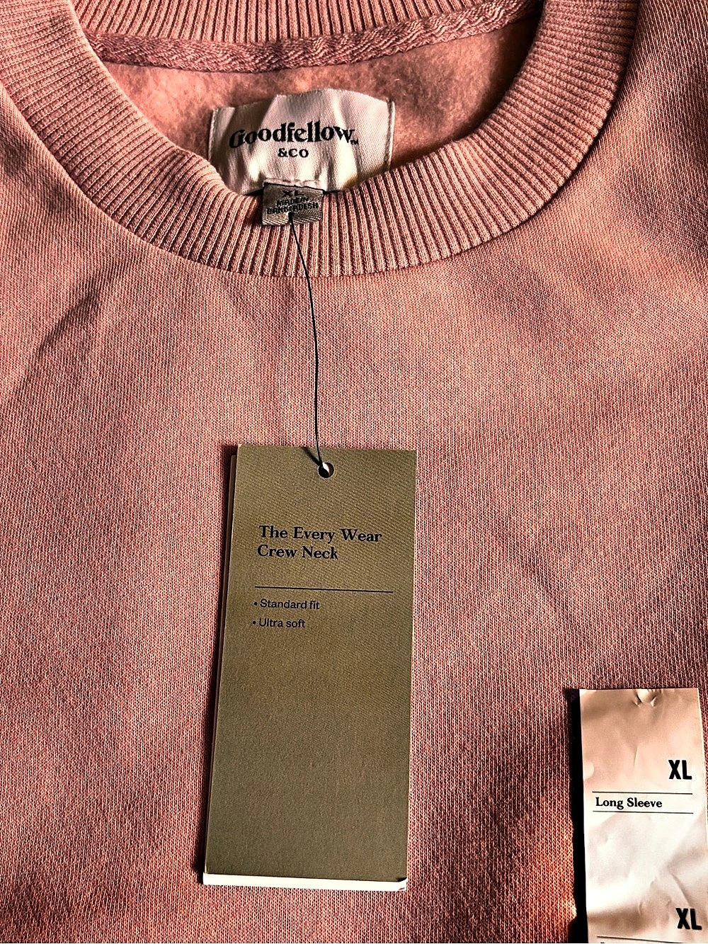 Goodfellow & Co Every Wear Fleece Crewneck Sweatshirt Pink XL - Picture 3 of 6